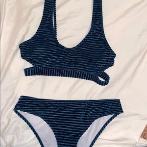 turquoise velvet bikini